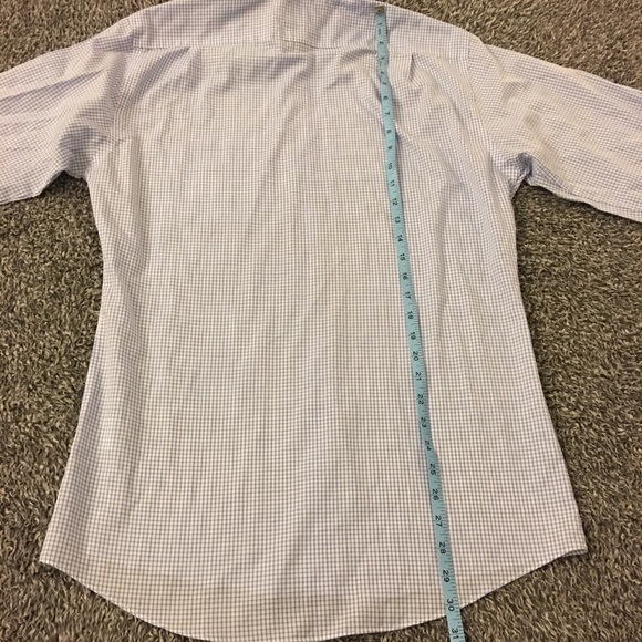 Men’s | white & blue | checked/plaid dress shirt - Picture 7 of 8